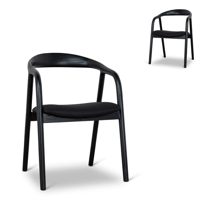 Set of 2 - Rowan Dining Chair - Full Black