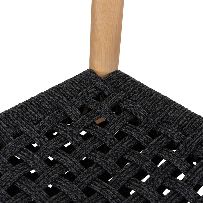 Set of 2 - Renley Natural Dining Chair - Naxos Charcoal Rope