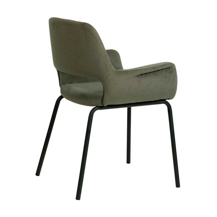 Set of 2 - Kendry Black Dining Chair - Dark Moss Green