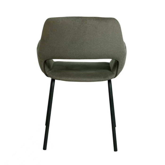 Set of 2 - Kendry Black Dining Chair - Dark Moss Green