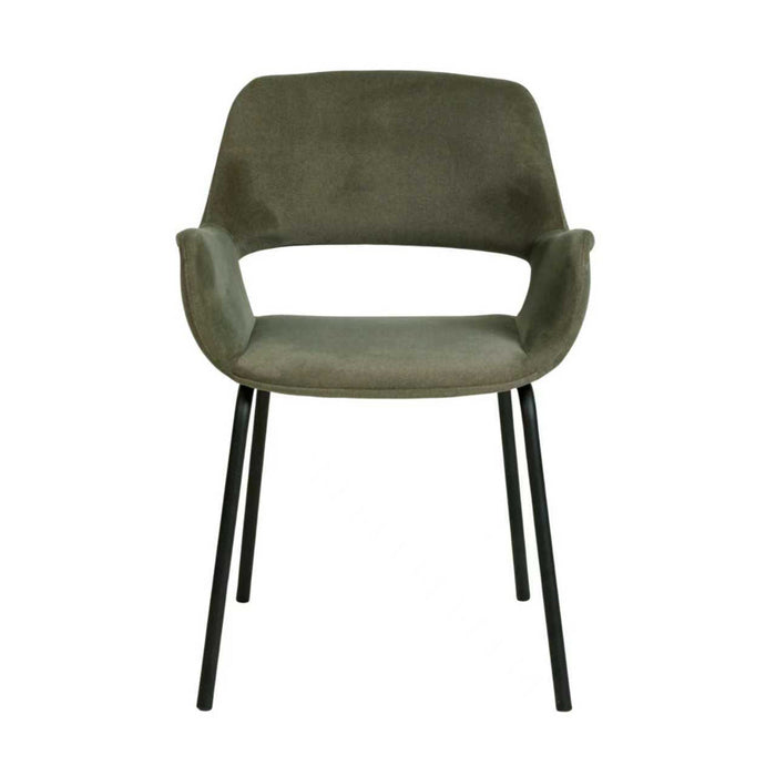 Black Dining Chair - Dark Moss Green (Set of 2)
