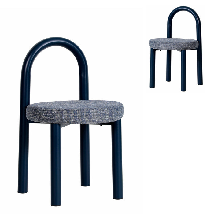 Set of 2 - Luzia Navy Dining Chair - Prussian Blue