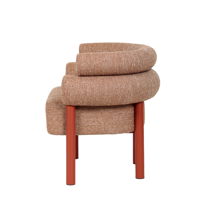 Yara Sandy Red Armchair - Russet Brown