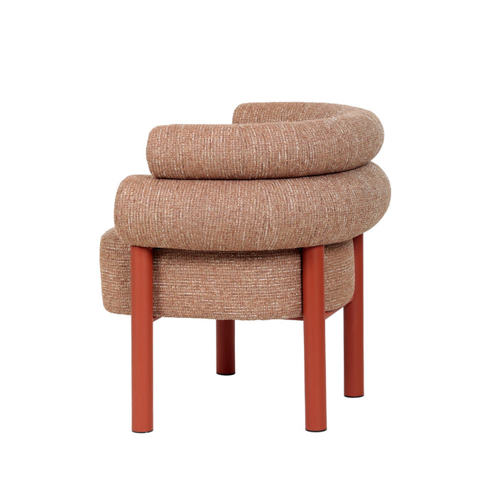 Yara Sandy Red Armchair - Russet Brown