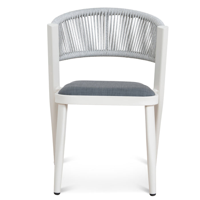 Set of 2 - Marzella Sand White Outdoor Dining Chair - Grey