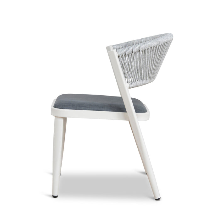 Set of 2 - Marzella Sand White Outdoor Dining Chair - Grey