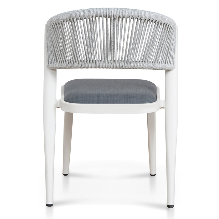 Set of 2 - Marzella Sand White Outdoor Dining Chair - Grey