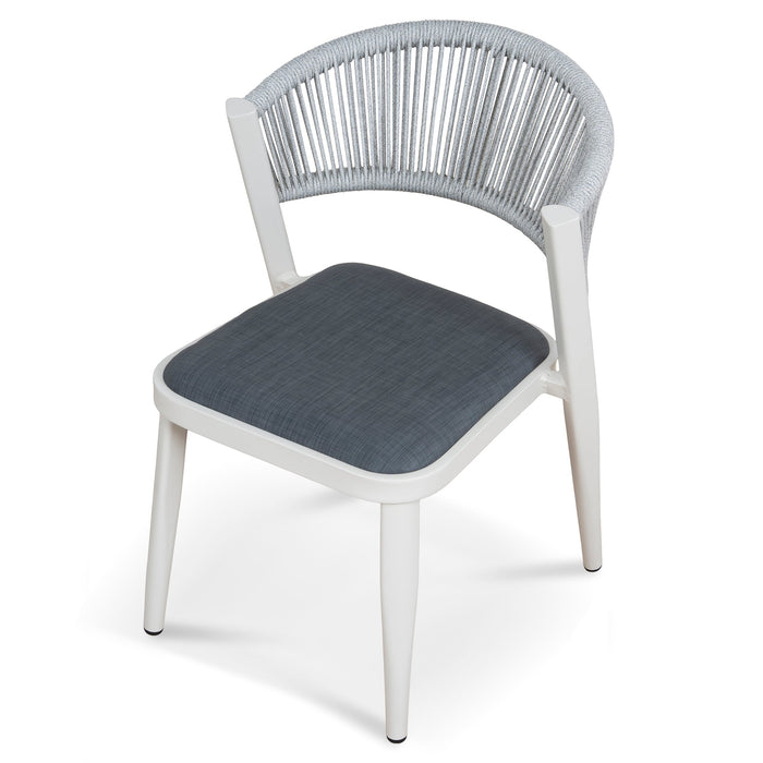 Set of 2 - Marzella Sand White Outdoor Dining Chair - Grey