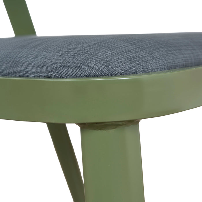 Set of 2 - Marzella Army Green Outdoor Dining Chair - Grey