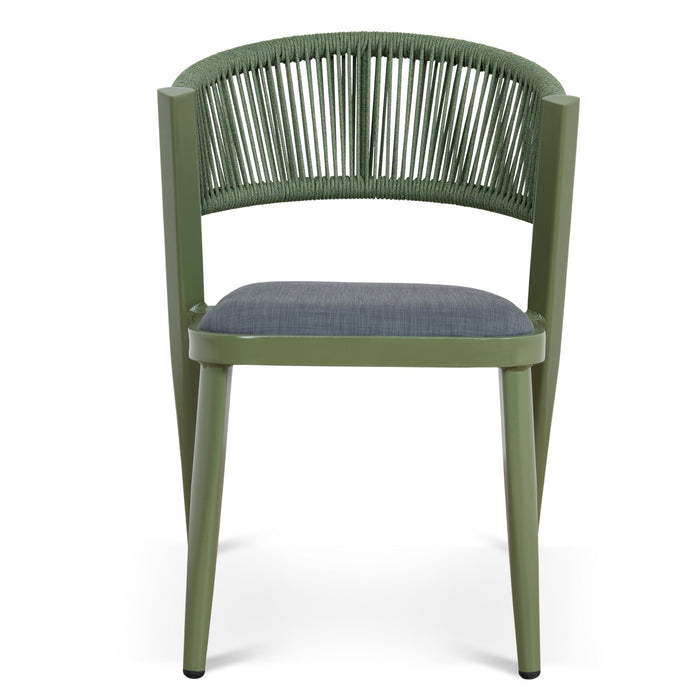 Set of 2 - Marzella Army Green Outdoor Dining Chair - Grey