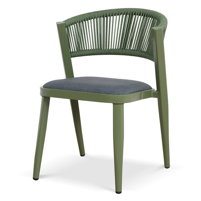 Army Green Outdoor Dining Chair - Grey (Set of 2)