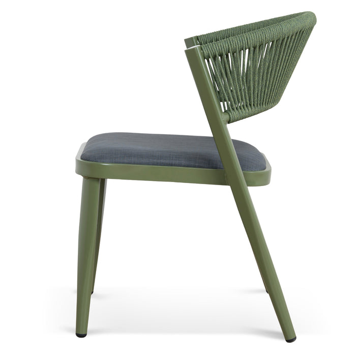 Army Green Outdoor Dining Chair - Grey (Set of 2)