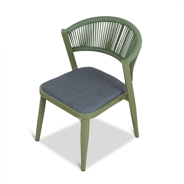 Set of 2 - Marzella Army Green Outdoor Dining Chair - Grey