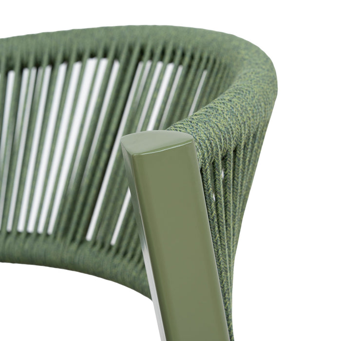 Set of 2 - Marzella Army Green Outdoor Dining Chair - Grey