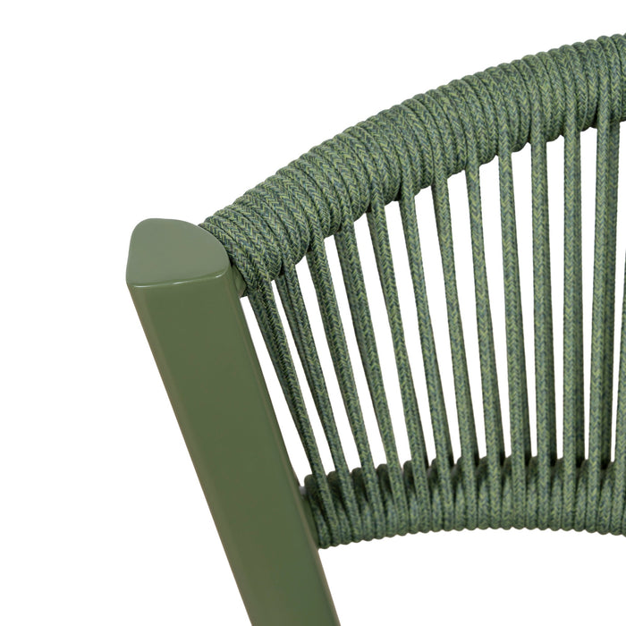 Set of 2 - Marzella Army Green Outdoor Dining Chair - Grey