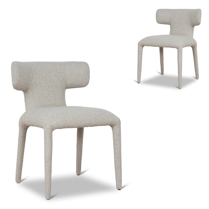 Set of 2 - Solenne Dining Chair - Oatmeal Beige