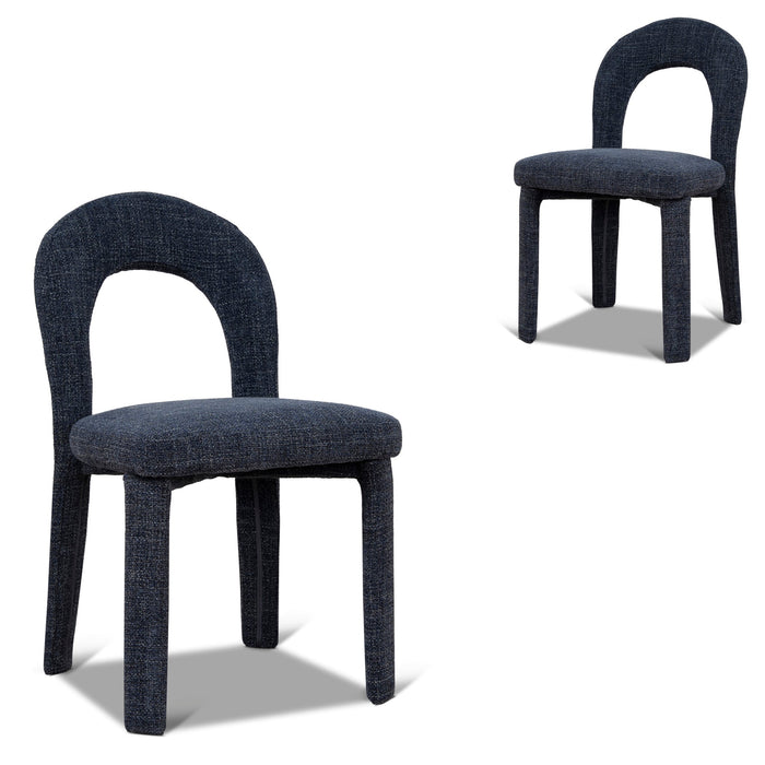 Set of 2 - Soreta Blue Sand Dining Chair - Moss Navy