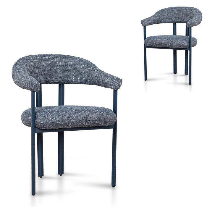 Set of 2 - Norrin Blue Sand Dining Chair - Prussian Blue
