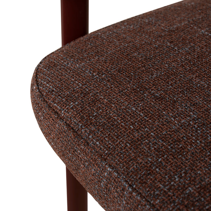 Set of 2 - Elvika Dark Red Dining Chair - Moss Brown