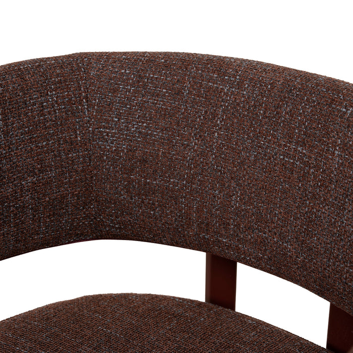 Set of 2 - Elvika Dark Red Dining Chair - Moss Brown