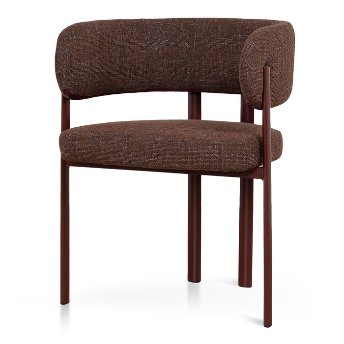 Set of 2 - Elvika Dark Red Dining Chair - Moss Brown