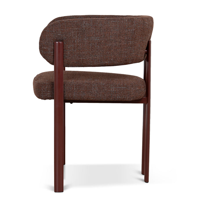 Set of 2 - Elvika Dark Red Dining Chair - Moss Brown