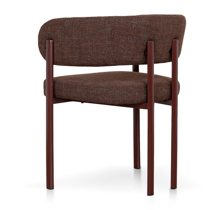 Set of 2 - Elvika Dark Red Dining Chair - Moss Brown