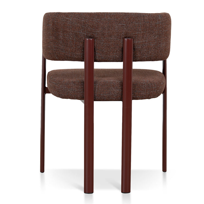 Set of 2 - Elvika Dark Red Dining Chair - Moss Brown