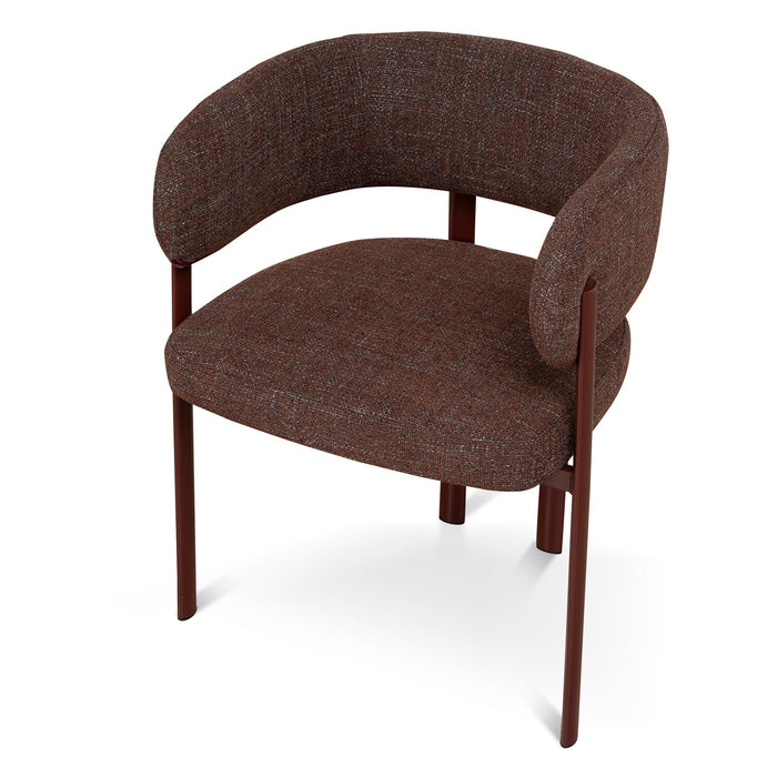 Set of 2 - Elvika Dark Red Dining Chair - Moss Brown