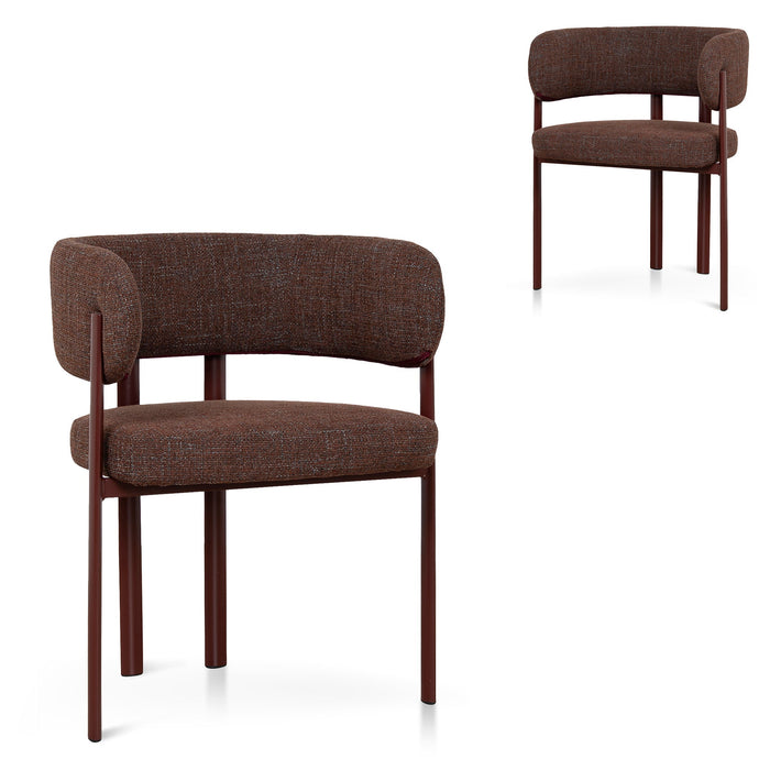 Dark Red Dining Chair - Moss Brown (Set of 2)