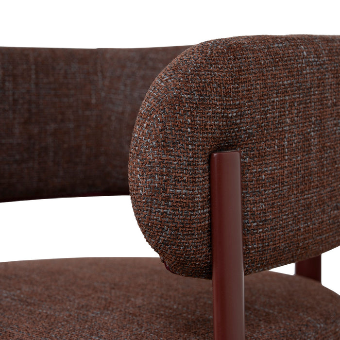 Set of 2 - Elvika Dark Red Dining Chair - Moss Brown