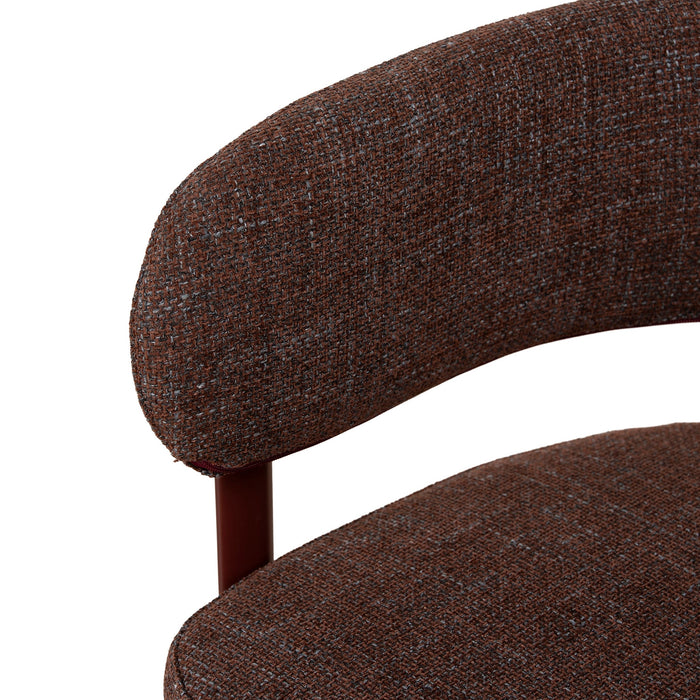 Set of 2 - Elvika Dark Red Dining Chair - Moss Brown
