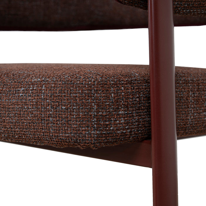 Set of 2 - Elvika Dark Red Dining Chair - Moss Brown