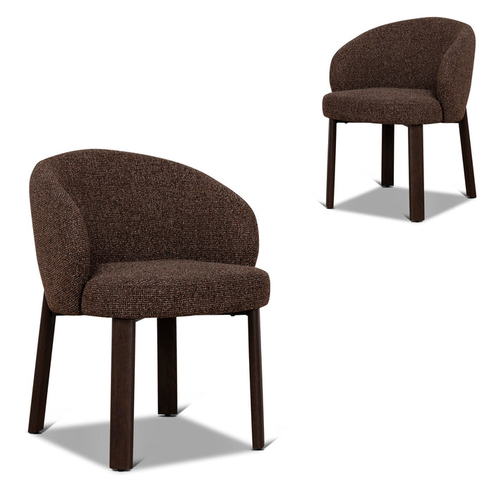Set of 2 - Elverum Walnut Dining Chair - Verona Cinnamon Weave