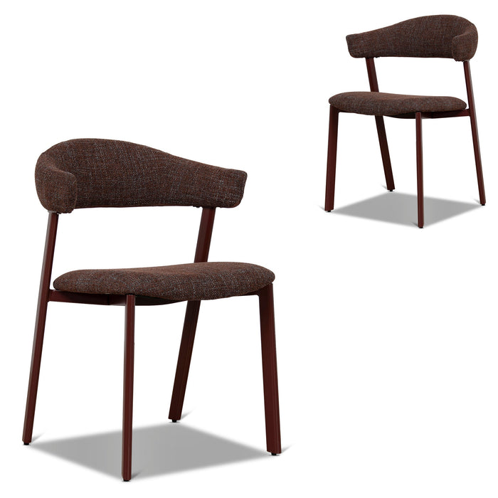 Set of 2 - Jonstel Red Dining Chair - Moss Brown