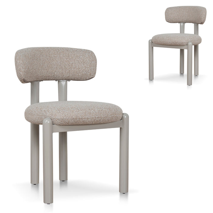 Set of 2 - Thalora Cream Dining Chair - Verona Sand Weave