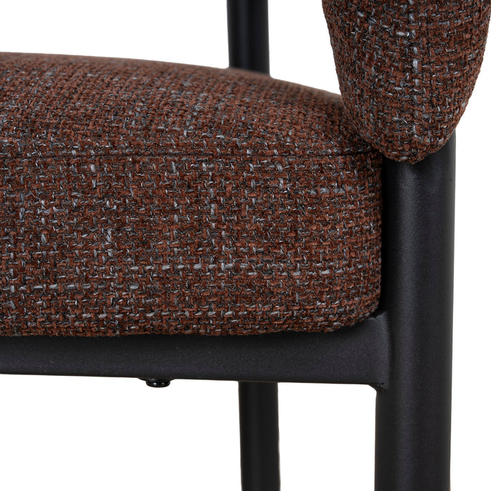 Set of 2 - Calyxo Black Dining Chair - Moss Brown