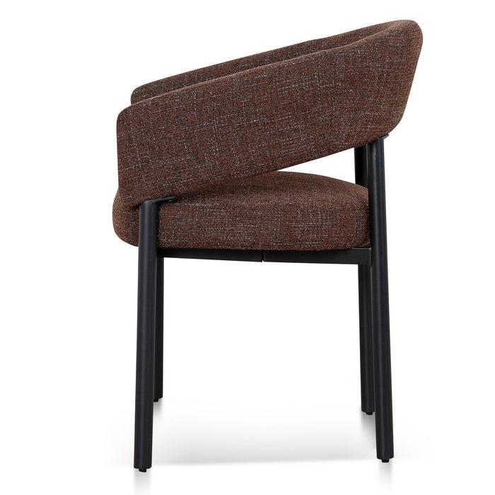 Set of 2 - Calyxo Black Dining Chair - Moss Brown