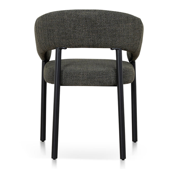 Set of 2 - Calyxo Black Dining Chair - Kaitoke Green