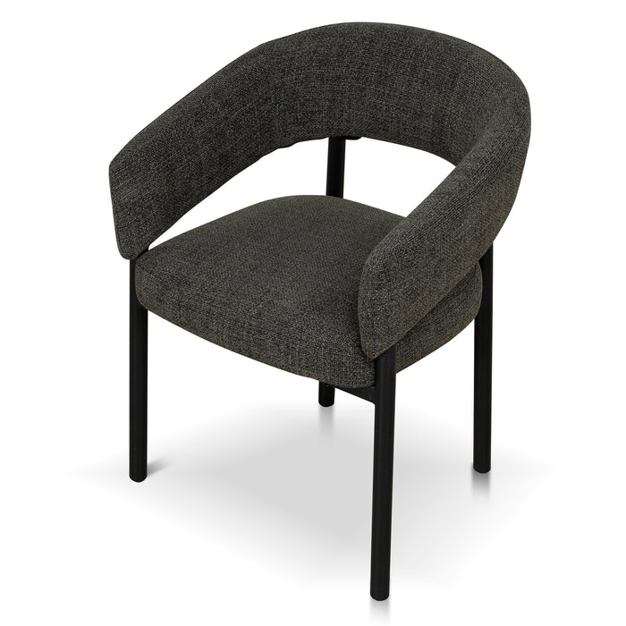 Set of 2 - Calyxo Black Dining Chair - Kaitoke Green