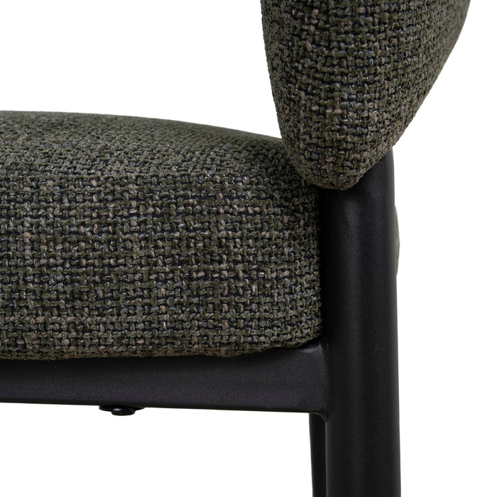 Set of 2 - Calyxo Black Dining Chair - Kaitoke Green