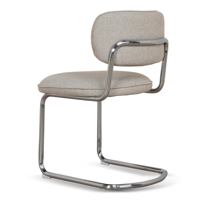 Set of 2 - Orynthe Chrome Dining Chair - Henry Beige