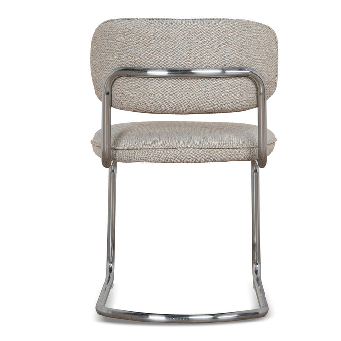 Chrome Dining Chair - Henry Beige (Set of 2)
