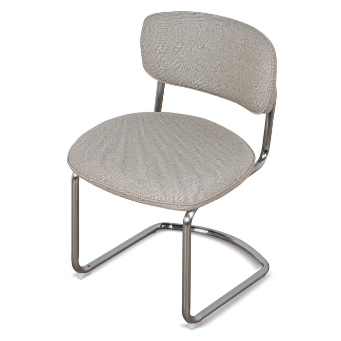 Set of 2 - Orynthe Chrome Dining Chair - Henry Beige