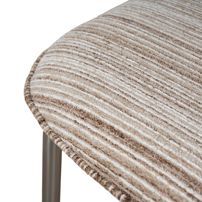 Set of 2 - Orynthe Chrome Dining Chair - Coconut Stripe