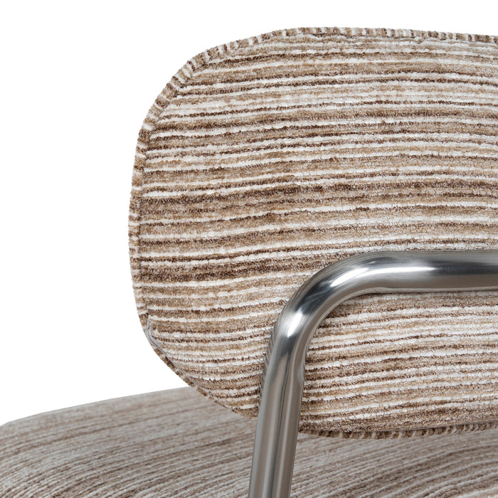 Chrome Dining Chair - Coconut Stripe (Set of 2)