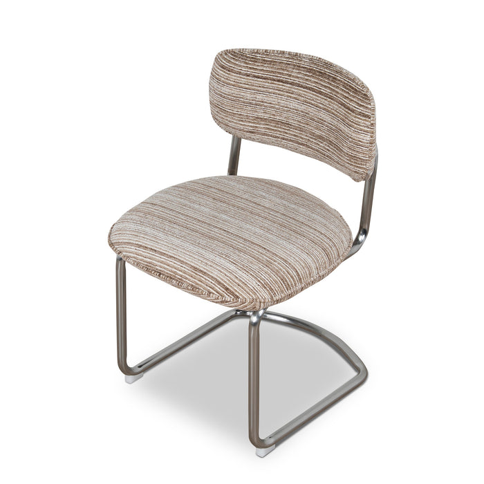 Chrome Dining Chair - Coconut Stripe (Set of 2)