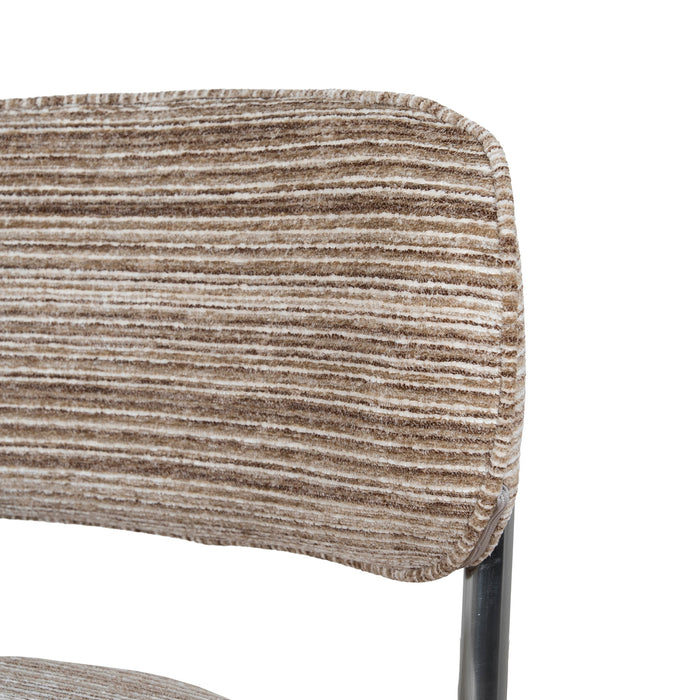 Chrome Dining Chair - Coconut Stripe (Set of 2)