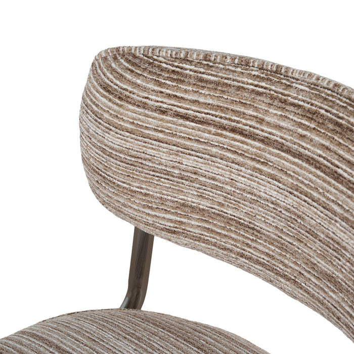 Chrome Dining Chair - Coconut Stripe (Set of 2)