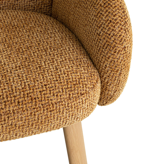 Lorca Natural Dining Chair - Honeycomb Ochre